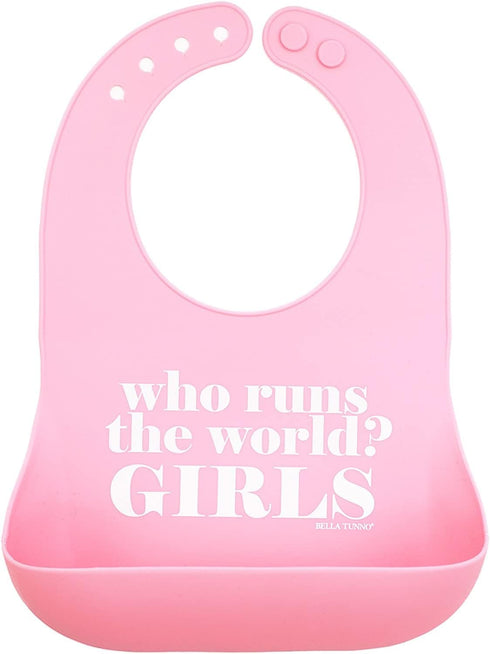 Bella Tunno Girl’s Wonder Bib - Silicone Baby Bib for Girls, Non-toxic BPA Free, Waterproof, Easy to Clean