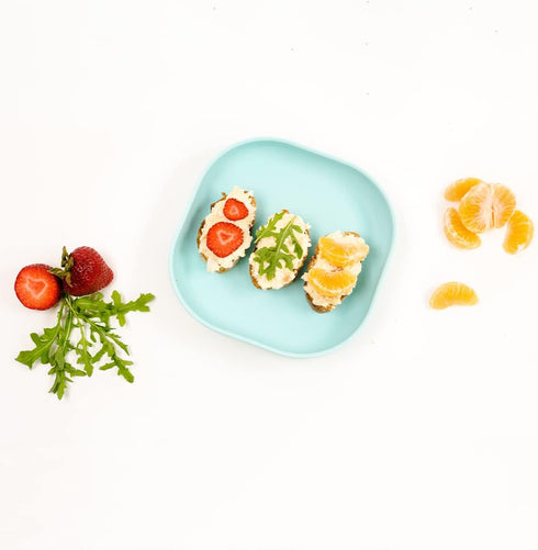 BEABA Silicone Baby Suction Plate, Non-Slip Suction Bottom, Easy to Clean, Sky Color