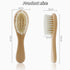 TIKMNO 2-pcs Natural Goat Hair Baby Hair Brush - Hypoallergenic & Soft Wooden Handle for Delicate Scalp Massage