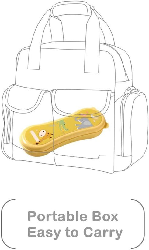 Training Chopsticks for Kids - Harmless Material, Anti-dislocation Buckle Design, Includes Portable Box (Yellow)