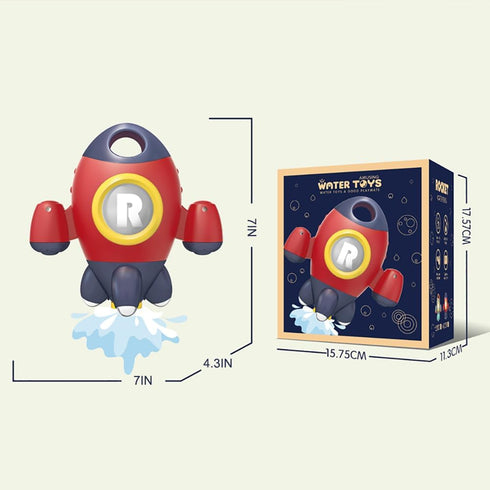 Baby Bath Toys - Space Rocket Shape Bathtub Toys for Toddlers with Rotating Fountain - Fun Shower Toys for Infants Aged