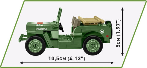 Set, 130 COBI Historical Collection WWII Jeep Willys MB Medical Vehicle Building Pieces