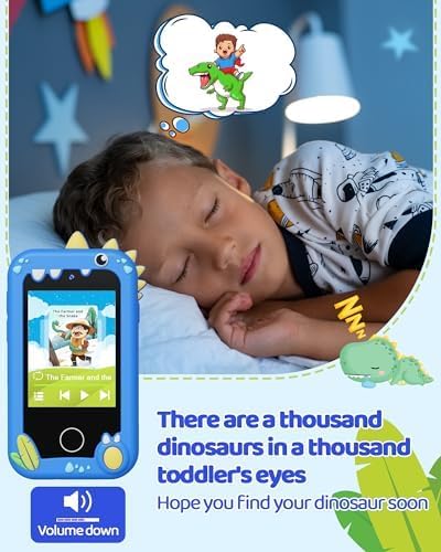 3 4 5 6 7 8 3-5 KOKODI Kids Smart Phone Toys, Birthday Gifts Idea Dinosaur Toys for Year Old Boys, Touchscreen HD