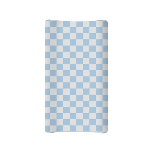 Generic 32x16 Blue Checkered Changing Pad Cover for Baby Girls Boys Cartoon Breathable Diaper Change Table Sheet Soft