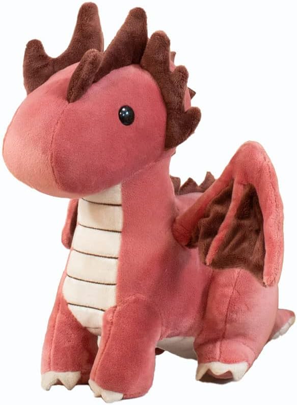 Bellzi Fire Dragon Plush Toy - Cute Stuffed Animal - Perfect Gift for Kids and Toddlers
