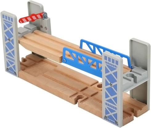 Z MAYABBO Wooden Train Set Accessories Wood Railway Bridge for Railroad Tracks,
