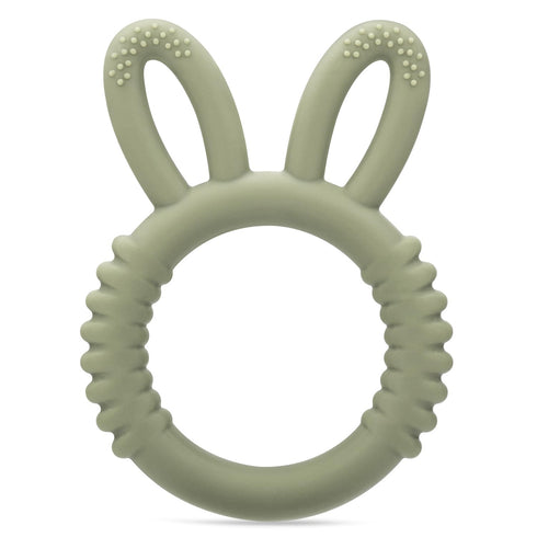 MISSLILI Silicone Babies Teethers - Baby Teething Toys for Soothe Sore Gums, BPA Free, Rabbit Ear Design (Army Green)
