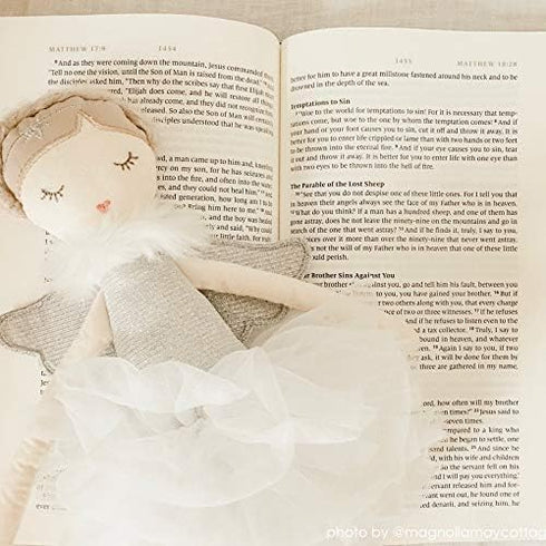 Mon Ami Angel Stuffed Doll, 15" Silver Plush Doll for Little Girls, Soft Elegant Toy or Room Decor
