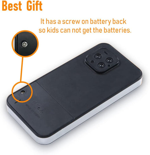 Musical Cell Phone Toy for 1 Year Old Toddlers - Baby Phone Toy with Light and Sound, Gifts for Boys and Girls (Black)