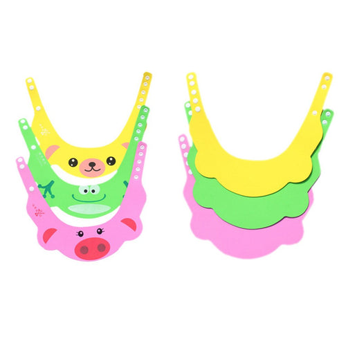 3PCS Baby Shower Bathing Cap | Cartoon Frog Pig Bear Shampoo Hat with Four Gear Adjustments by Rely2016