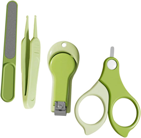 LOORGVEL Nail Clipper Set for Newborns and Infants Portable Green Nail Grooming Kit