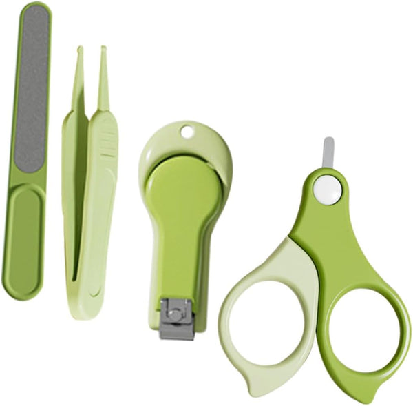 LOORGVEL Nail Clipper Set for Newborns and Infants Portable Green Nail Grooming Kit