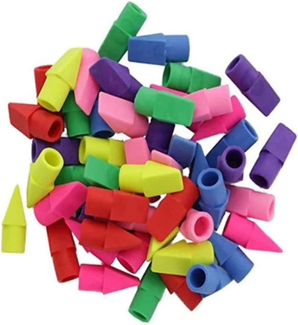 10Pcs Painting Classroom Pencil Erasers Top Caps Multiple Colors Correction Supplies for Students
