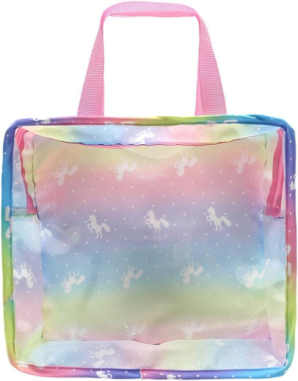 Toyvian Clear Organizer Tote Bag for Kids - Doll Clothes Storage