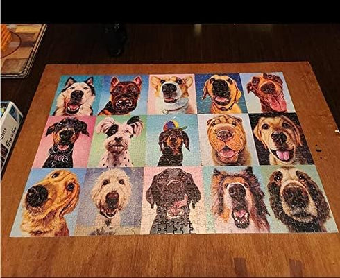 WESEN 1000 Piece Jigsaw Puzzle for Adult & Kid - Festive Holiday Animal Dogs Jigsaw Puzzle Adult for Stress Relief