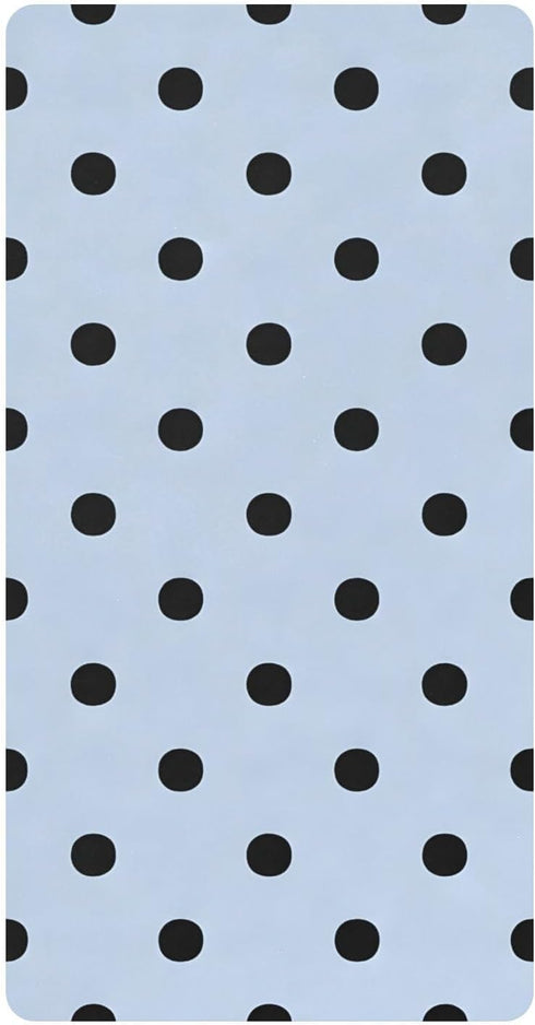 CZXW Blue Polka Dots Crib Sheets Fitted 52" x 28" Natural Cotton Soft