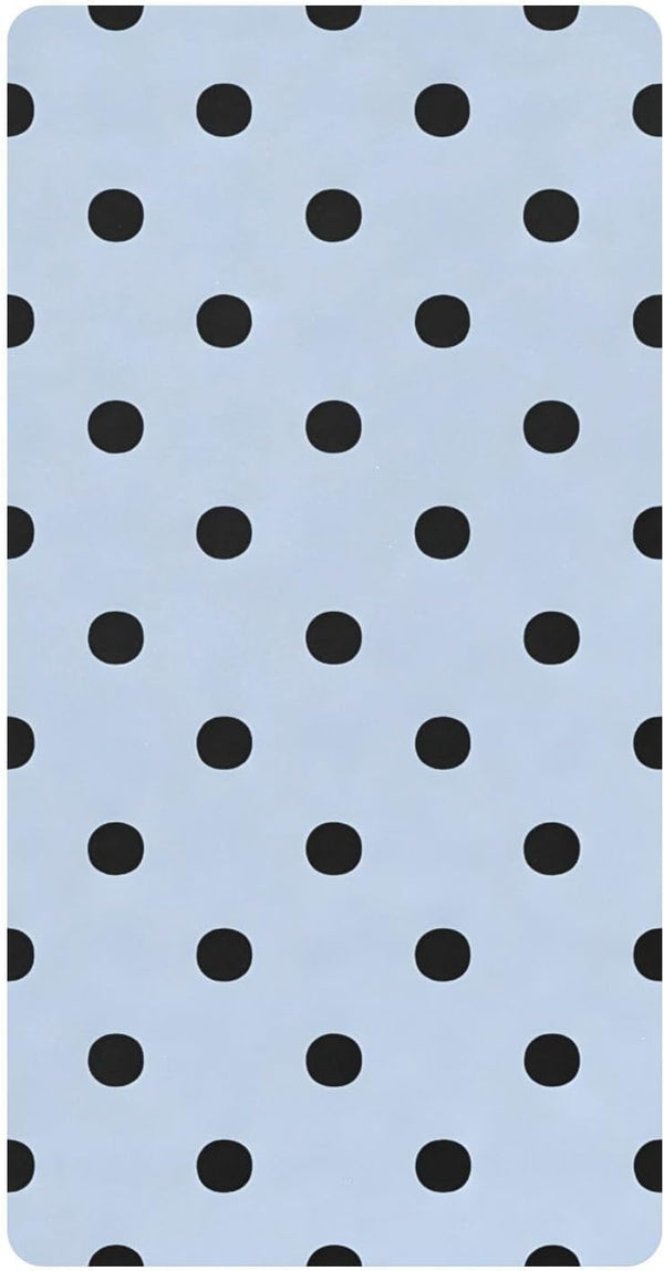 CZXW Blue Polka Dots Crib Sheets Fitted 52" x 28" Natural Cotton Soft