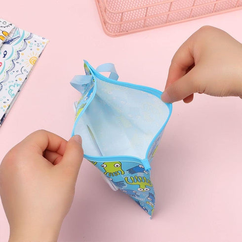 generic Holder(2) Portable Wet Wipe Pouch, Refillable Baby Wipe Dispenser with Snap Strap, Travel Reusable Wipes