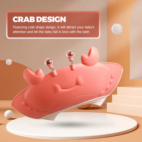 TOYANDONA Toddler Hair Washing Shield, Baby Shower Cap, 2pcs Cute Crab Shampoo Hat, Adjustable Silicone Hair Washing Hat