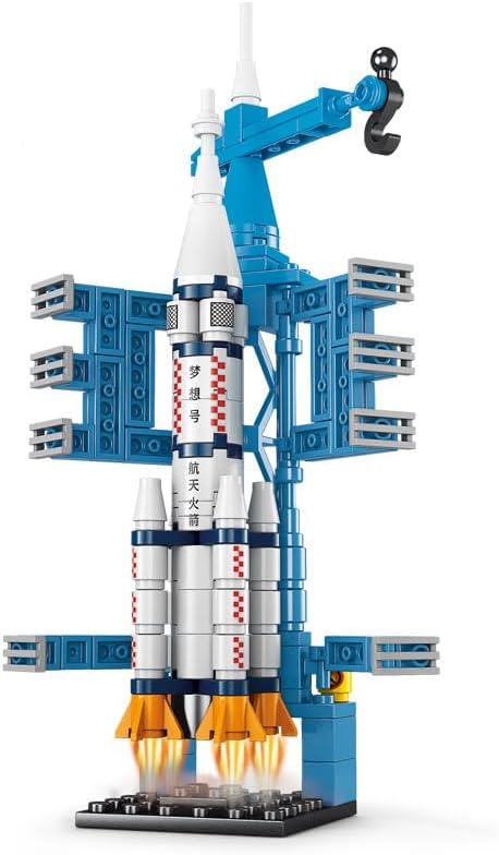 Building Block Space Exploration Rocket Toy with Control Tower Building Kit Space for 6 7 8 9 10 Years Old Boys, Best Space Toy Gifts for 6-10 Years Old Boys