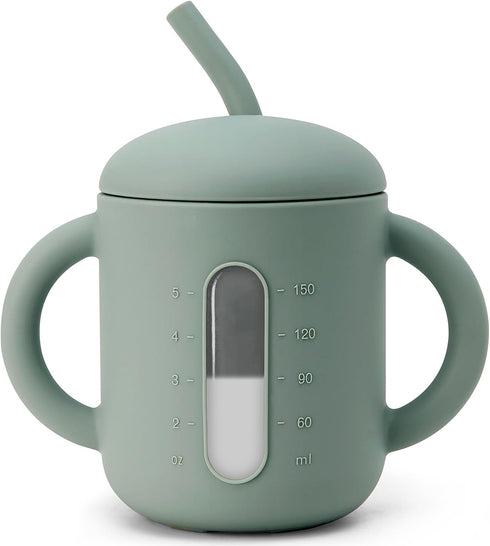 SAMiGO Silicone Sippy Cup, Baby Straw Cup for 6 12 18 Months,