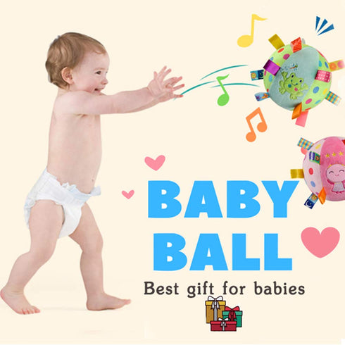 Inchant Baby Balls Soft Plush Rattle Comforter Toy for Kids, Infant Early Educational Plush Tag Baby Ball