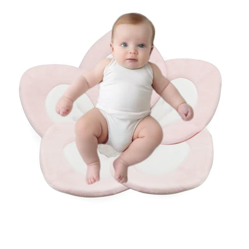 5 PandaEar Baby Bath Pad for Infant Newborn | Soft Flower Petals for Sink Bathtub Essentials Shower Gift (Pink)