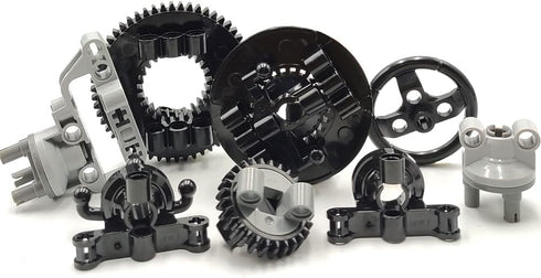 DSPITWOD MOC Technical Wheels Connectors, Rack Gear Car Building Brick Accessories, STEM Learning Kits for Kids