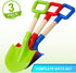 16" Summer 3 Pack- Kids Beach Spades Sand Shovels Toys Gardening Tools Kit Sandbox Sturdy Scoop Durable Wood Handle ABS
