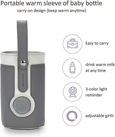 Cover,3 (1) Keenso Baby Bottle Keep Warm TemperaturePortable Baby Bottle Warmer with USB Power, for Home and on The