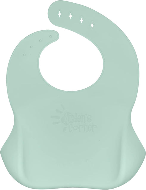 Aiden's Corner Baby Boys Girls Silicone Waterproof Catcher Bibs for Infants Toddlers BPA Free Unisex Soft Adjustable Fit
