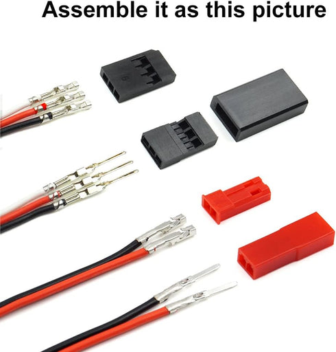 55 Sets Servo Plug Male Female Connector Crimp Pin Cable Kit with Crimping Tool for JST SYP Futaba Hitec Spektrum RC