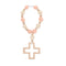 Cross Baptism Silicone Rosary Necklace Light Pink Shower Baptism Party Supply Rosary