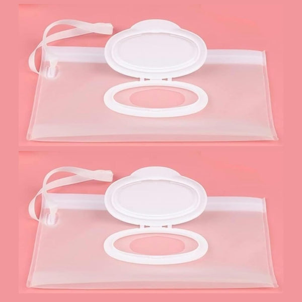 GOUDOGEDC 2 Pcs White Baby Wipe Case, Travel Holder Keeps Wipes Moist Set