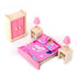 4 Set Dollhouse Furniture Kid Toy Bathroom, Bedroom, Kitchen Set