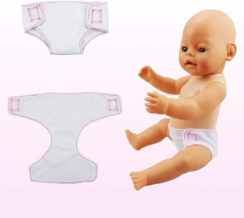 SOTOGO 8 Pieces Doll Diapers for 14 to 17 Inch Newborn Baby Dolls and American 18 Inch Dolls Accessories