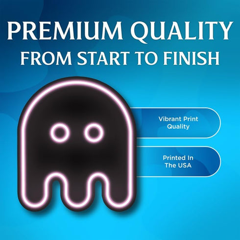 Pink Neon Ghost - Video Game Gamer Stickers: Premium Quality Vinyl Bumper Stickers 2-Pack | 5-Inch | Made in USA -