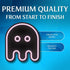 Pink Neon Ghost - Video Game Gamer Stickers: Premium Quality Vinyl Bumper Stickers 2-Pack | 5-Inch | Made in USA -