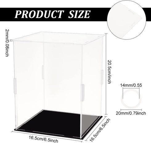 FINGERINSPIRE Mini Helmet Display Case, 6.5x6.5x8.1 inch Clear Acrylic Dustproof Box with 13 Rubbers for Basketball