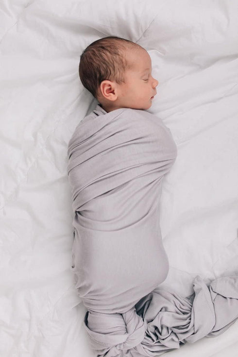 0-3 (47" 47") Mebie Baby Stone Stretch Swaddle, Modern and Neutral Swaddle Blanket for Baby Girl or Boy, Soft Baby
