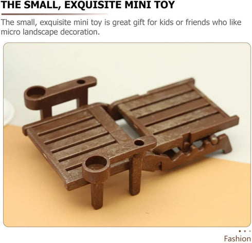 Toyvian 2 Sets Doll House Swimming Pool with Swimming Ring, Folding Beach Sunbath Chair Miniature Craft Furniture Pool