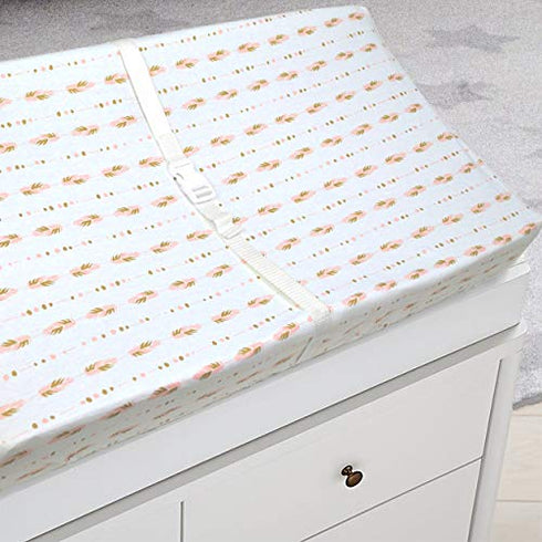 TL Care Printed 100% Cotton Knit Fitted Contoured Changing Table Pad Cover, Compatible with Mika Micky Bassinet,