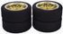 4Pcs 1/10 On-Road Foam Tires& 9003 Wheel Rims 12mm Hex for HSP HPI RC Racing Car Toy, Gold
