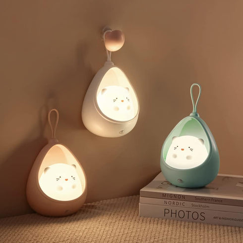 TriPro Cute Kitty Motion Sensor Night Light Wall Lamp,Rechargable,Bedroom Decoration for Kids Baby Toddler Teen Gift
