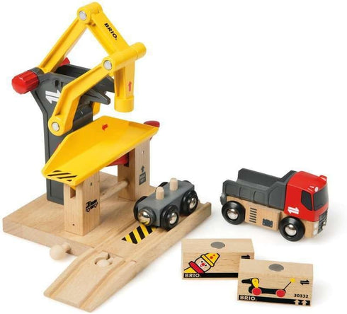 BRIO World 33280 Freight Goods Station | Versatile Toy Train Set for Kids, Sustainable Wood Construction