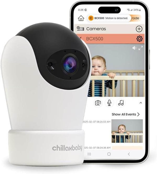 CHILLAX BCX500 Smart 2K Quad-HD WiFi Camera with Remote PTZ, Infrared Night Vision,