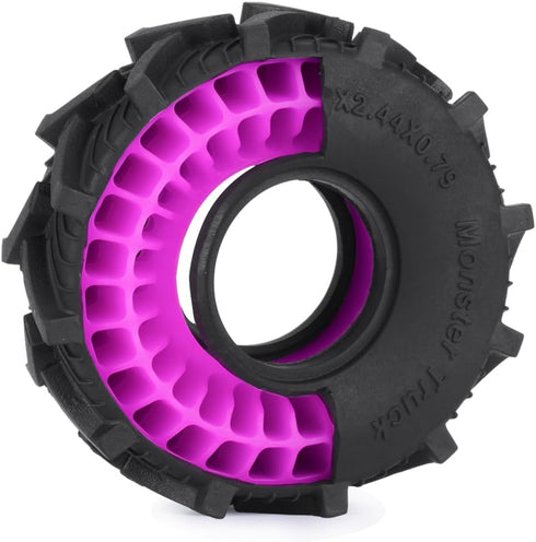 1.0 Silicone Tire Inserts for RC TRX4M SCX24 FCX24 Ax24 1/18 1/24 Crawler Wheels Foam Fill Kit, OD 58-63mm (Pink)