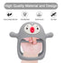 Smily Mia 2pack Blue+Grey Penguin Teether for Babies 0-6 Months, Silicone Teething Mittens & Chew Toys for 3-6 Months