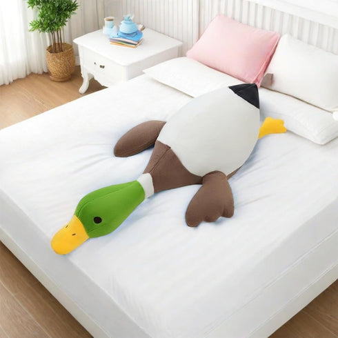 Mallard Duck Plush, Soft Furry Stuffed Animal Pillow, Huge Duck Plush Hugging Pillow Gifts for Every Age (39.3in)