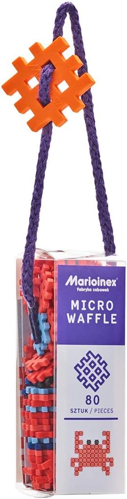 Crab Puzzle - 80 Interlocking Micro Waffle Block Pieces, STEM STEAM Building Montessori Toys for Boys and Girls 5+